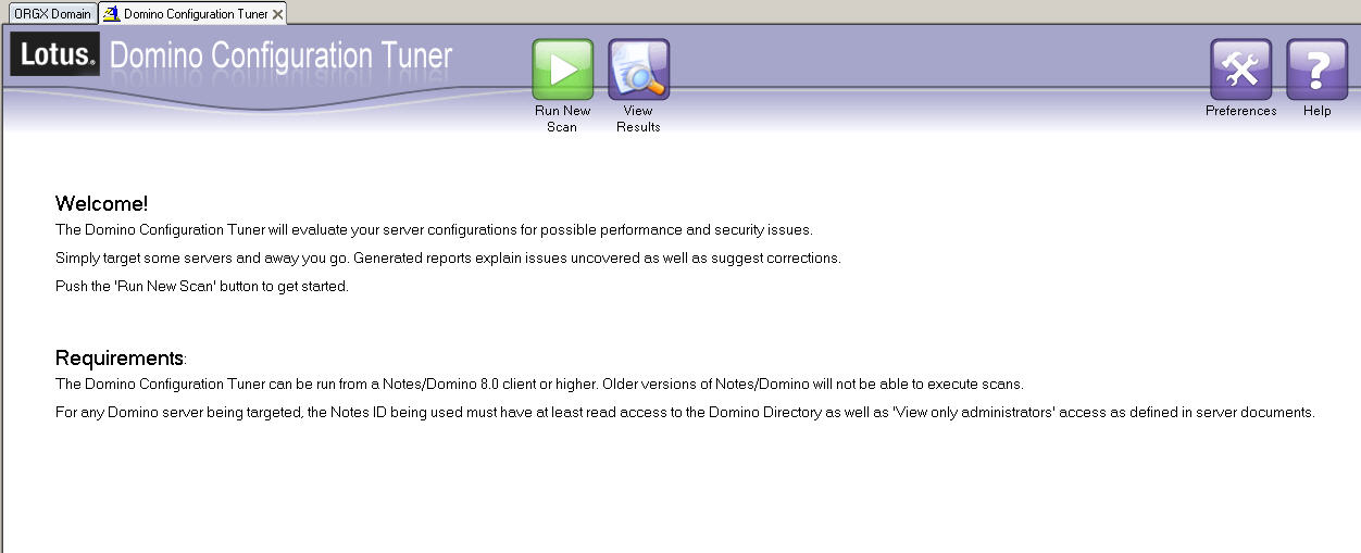 Image:Preview of Lotus Domino configuration tuner (Domino 8.5)