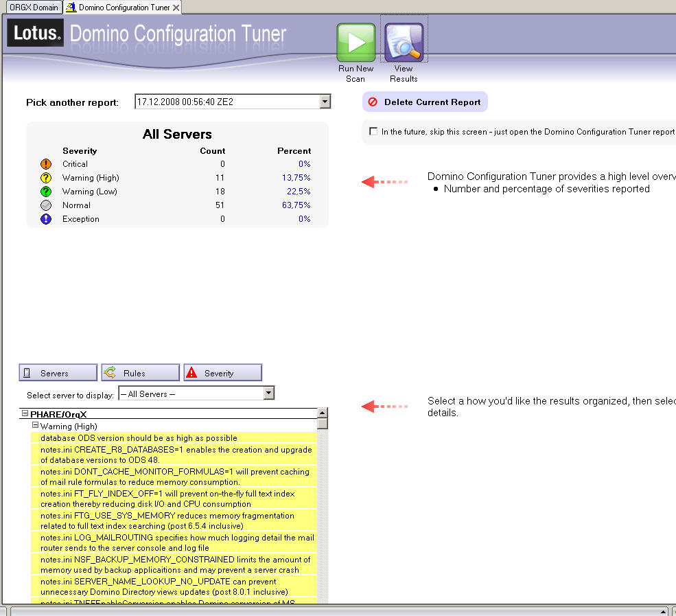 Image:Preview of Lotus Domino configuration tuner (Domino 8.5)